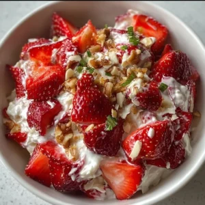Fresh Berry Delights Strawberry Crackle Salad with vibrant fruits and crunchy toppings