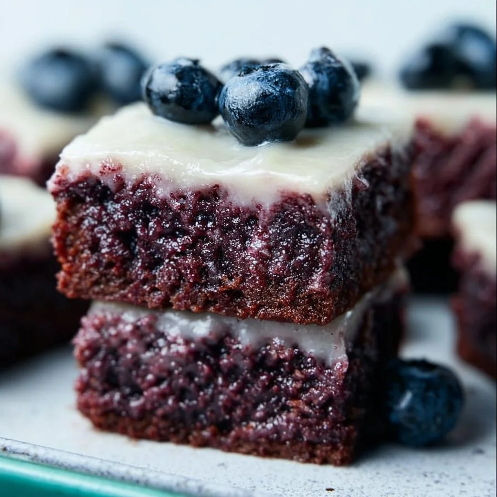 Glazed Blueberry Brownies