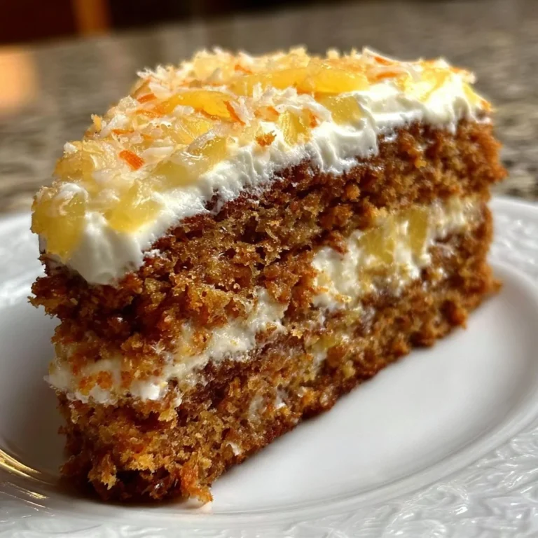 Hawaiian Carrot Pineapple Cake with vibrant toppings on a white plate