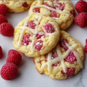 Delicious lemon raspberry cookies served on a plate for summer gatherings