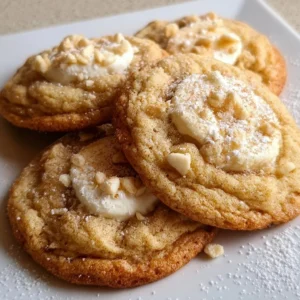 Delicious Southern banana pudding cookies arranged on a plate.