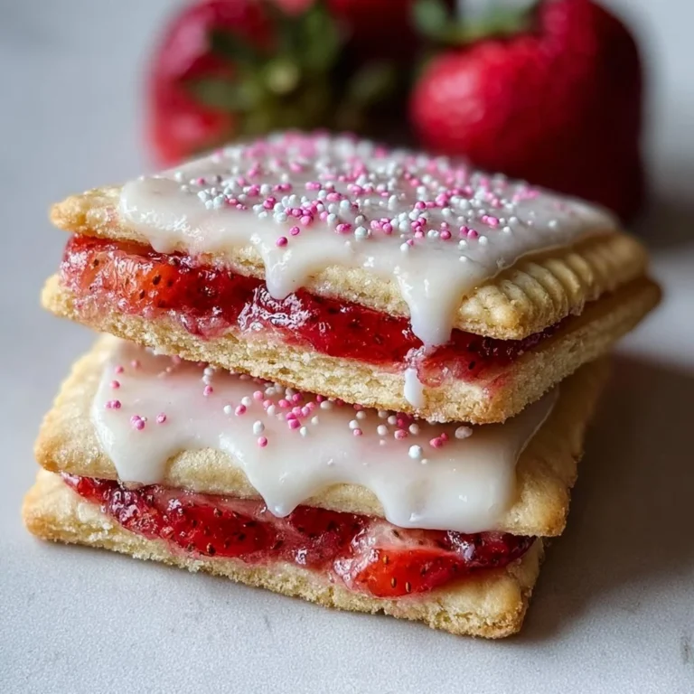 Strawberry Pop Tart Sugar Cookies decorated with icing and sprinkles.